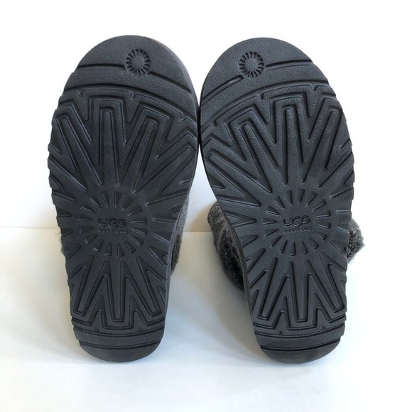 UGG CLASSIC CARDY TRIPLET KNIT WOOL GREY GRAY BOOTS US 10 - Picture 5 of 5